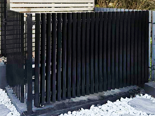 Aluminium Louvre Privacy Screen 2400mm W x 1800mm H Black