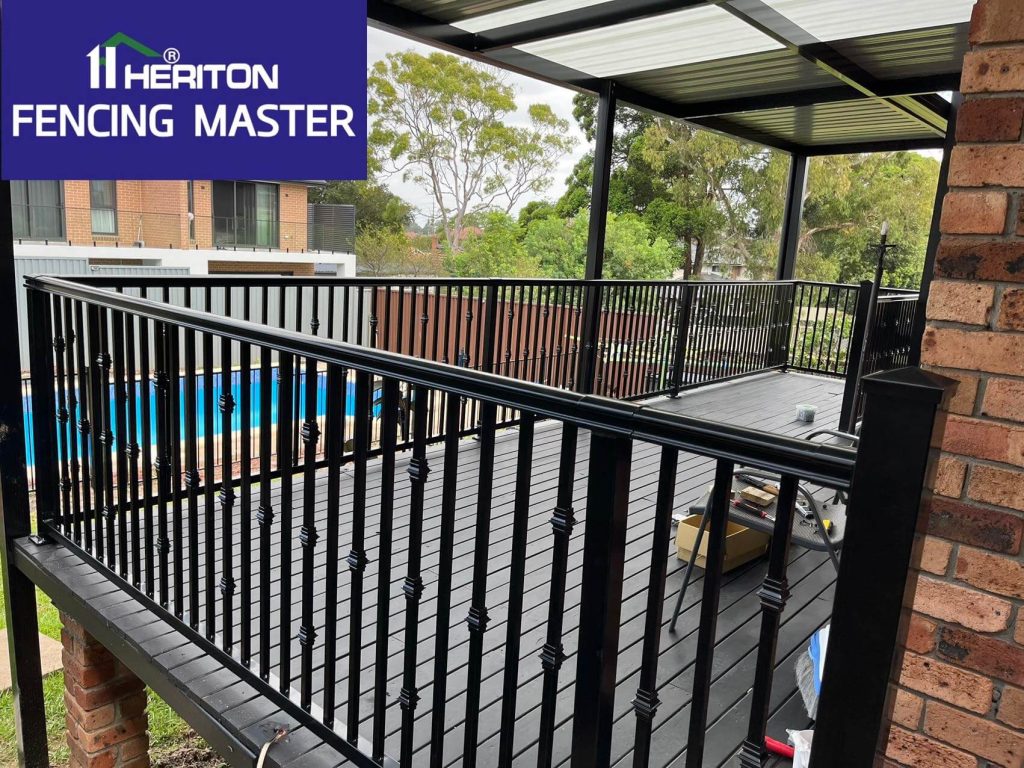 Euro Aluminium Balustrade Gate 970mm x 950mm Black