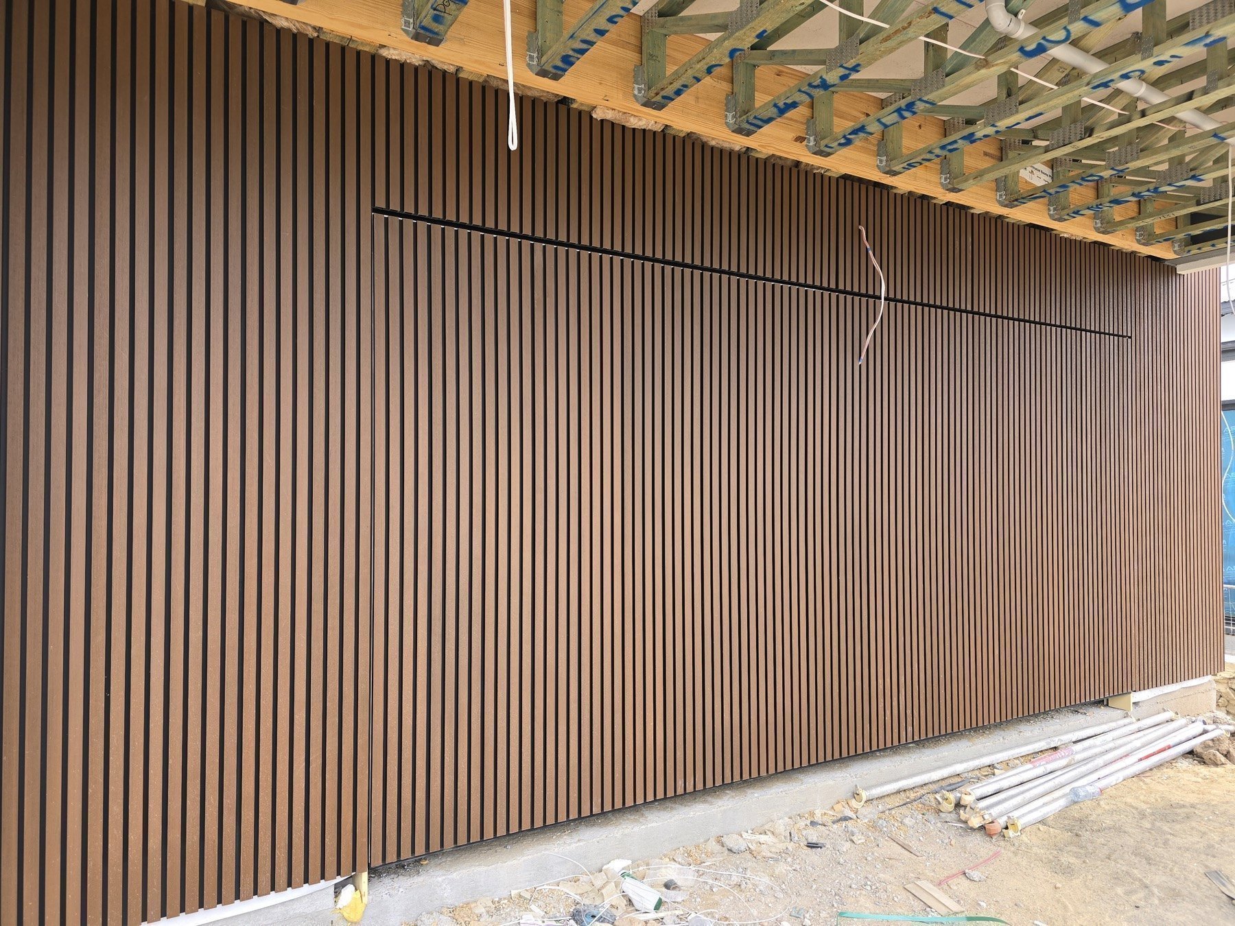 WPC cladding installed as an exterior wall finish