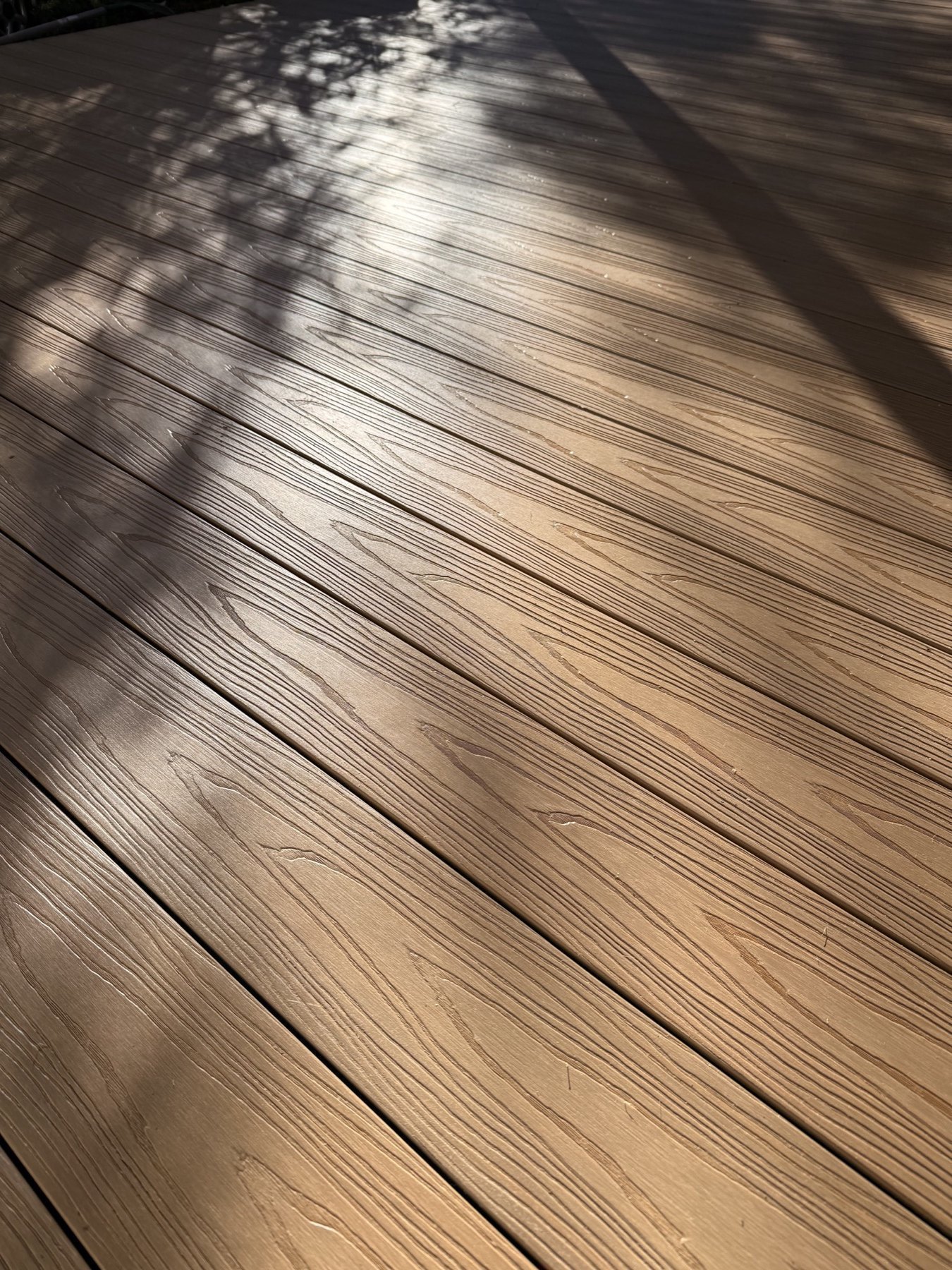 WPC decking boards for a finished outdoor area